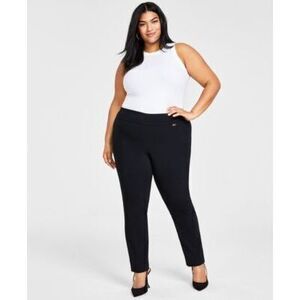 I.n.c. Plus Size Women's Black Tummy-Control Skinny Pants 22WP NWT